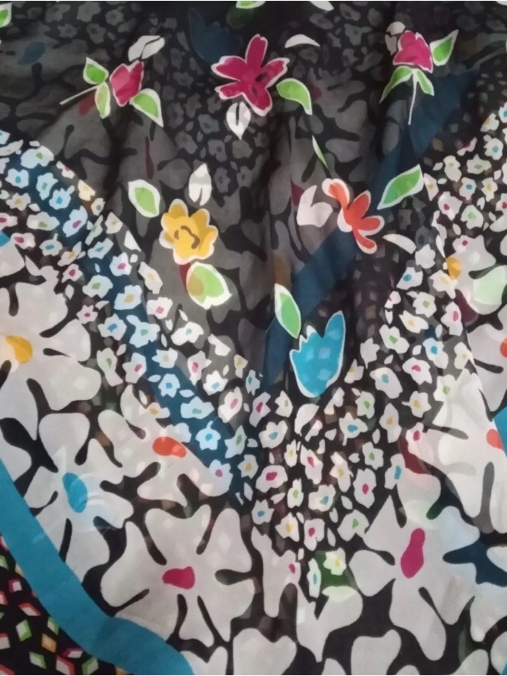 Rare Fendi Floral Silk Scarf / Stole